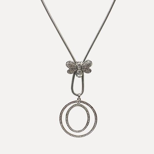 Crystal Bee on Snake Chain Necklace