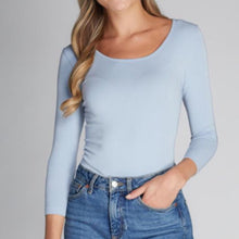 Load image into Gallery viewer, Bamboo 3/4 Sleeve Scoop Neck Top