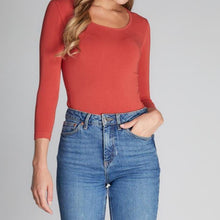 Load image into Gallery viewer, Bamboo 3/4 Sleeve Scoop Neck Top