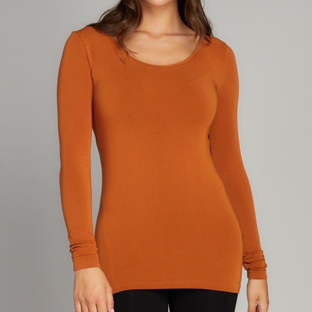 Bamboo Long Sleeve Scoop Neck Top