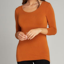 Load image into Gallery viewer, Bamboo 3/4 Sleeve Scoop Neck Top