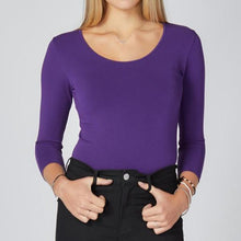 Load image into Gallery viewer, Bamboo 3/4 Sleeve Scoop Neck Top