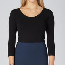 Load image into Gallery viewer, Bamboo 3/4 Sleeve Scoop Neck Top