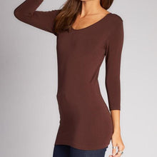Load image into Gallery viewer, Bamboo 3/4 Sleeve Scoop Neck Top