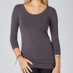 Bamboo 3/4 Sleeve Scoop Neck Top