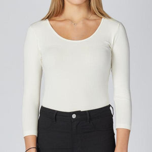 Bamboo 3/4 Sleeve Scoop Neck Top