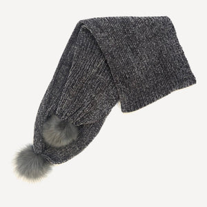 Long Knit PomPom Scarf